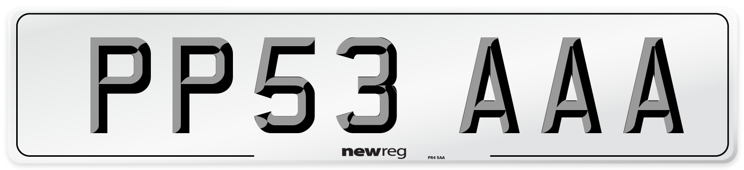 PP53 AAA Number Plate from New Reg